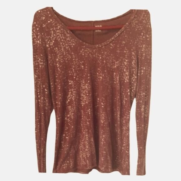 A New Approach Tops - A New Approach Brick Red With Gold Flakes Top.